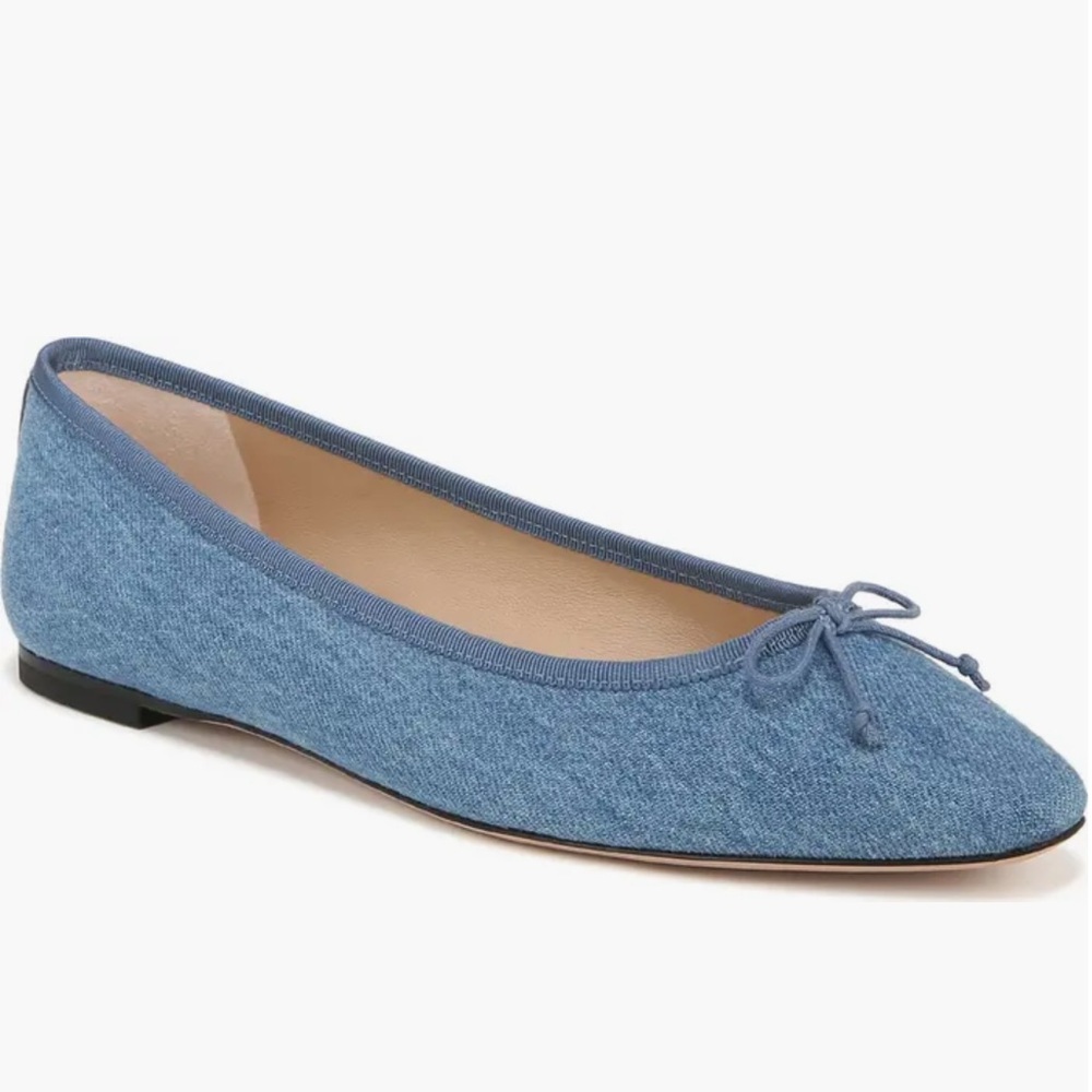 Veronica Beard Blue Catherine Flats with Bow Detail Women’s Size 8 Worn Once
